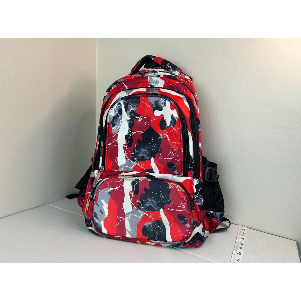 Blue Fairy Red Black/White Splatter Full Size Adult Laptop Backpack